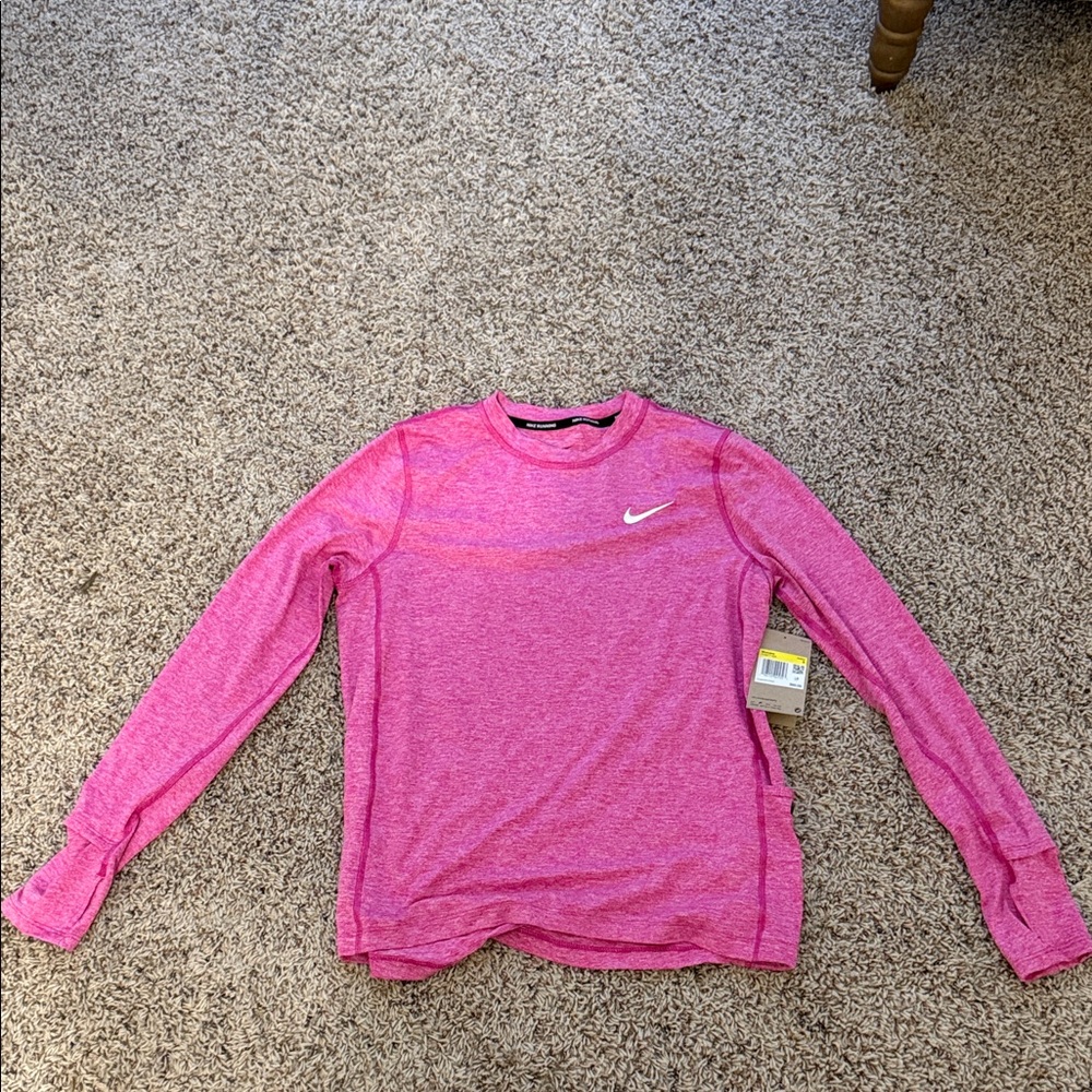 Nike Heathered Pink Long Sleeve Top